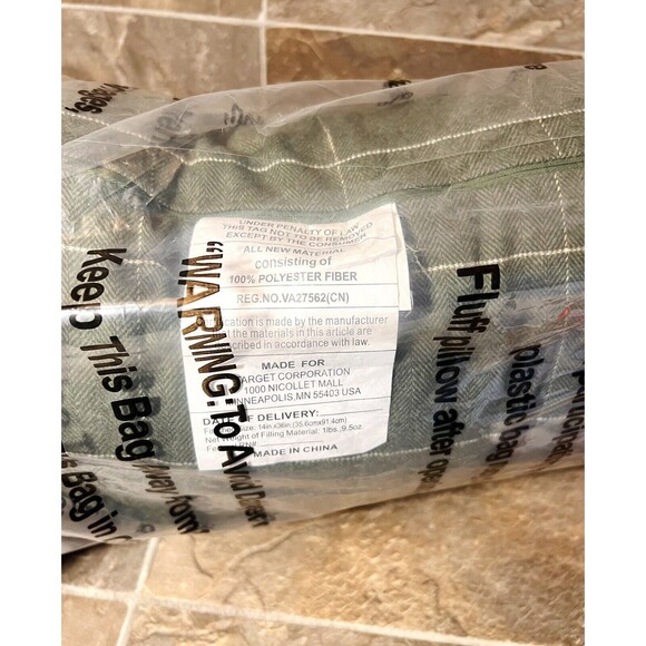 14"x36" Windowpane Plaid Oblong Pillow Dark Green - Hearth & Hand with Magnolia - Picture 7 of 7